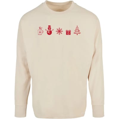 Merchcode - Christmas Elements Longsleeve shirt - M - Creme