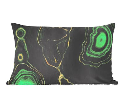 Sierkussens - Kussentjes Woonkamer - 60x40 cm - Gold - Groen - Agaat steen - Geode - Marmer