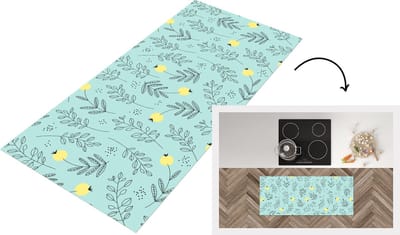 Keukenloper - Loper keuken - Patronen - Zaad - Planten - 120x50 cm - Keukenloper vinyl
