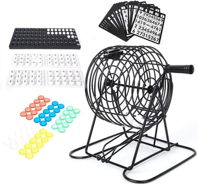 Traditioneel Bingo-spel met Professionele Bingo-ballen en Bingo-plank - Compleet Bingo-spel voor Thuisgebruik - Inclusief BINGO Accessoires