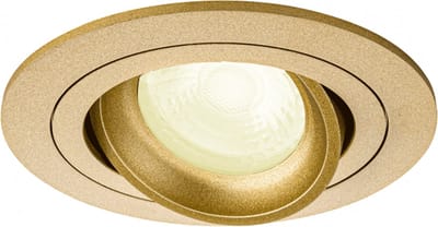 Inbouwspot Erne met Philips HUE White - Voor binnen / woonkamer / keuken / slaapkamer - spotje - Goud - rond - IP20 - GU10 - Buitendiameter: 92MM - boorgat: 80-86MM - min. Inbouwdiepte: 70MM