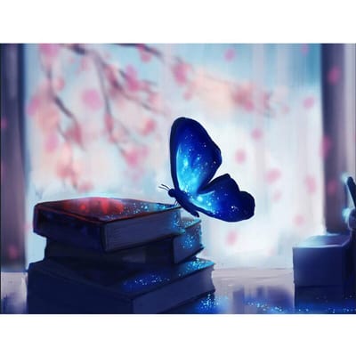 Handgemaakte diamant borduurwerk schilderij prachtige steek van mozaïek blauwe vlinder foto Home Decor 20X30CM gray
