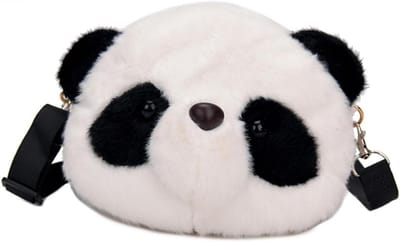 Schoudertas voor Meisjes met Panda Design en Pluche Materiaal - Leuke Crossbody Tas - Tote Bag voor Kleine Meisjes