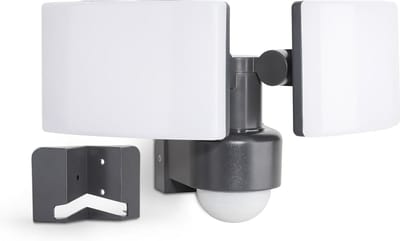Krachtige LED Buitenlamp met Instelbare Bewegingsmelder en Dubbele Spots