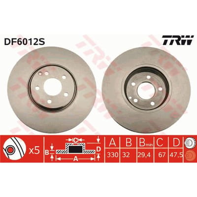 Remschijf TRW DF6012S