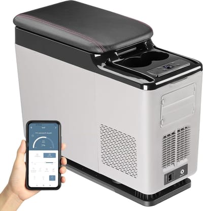 Compressorkoelbox - Auto Koelkast - Reizen en Outdoor - App Bediening - 15 Liter - Grijs