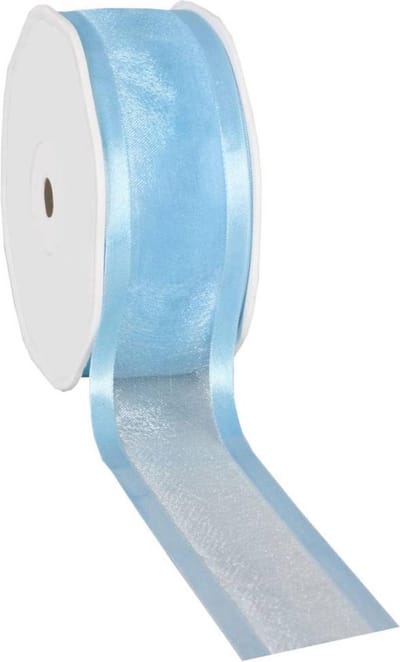 Satin edge Organzalint Turquoise – 38 mm × 25 m – Organza