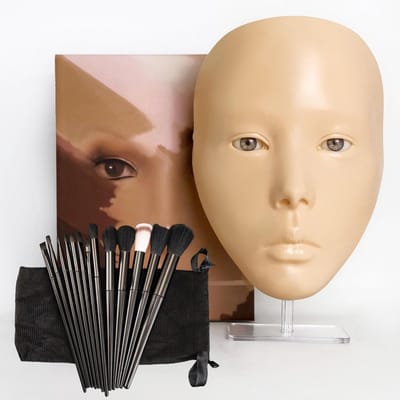 Professionele Mannequin Hoofd voor Make-up Training, Herbruikbaar Oefenhoofd voor Beginners, Make-up Accessoires en Praktijk Gezicht voor Startende Make-up Artists