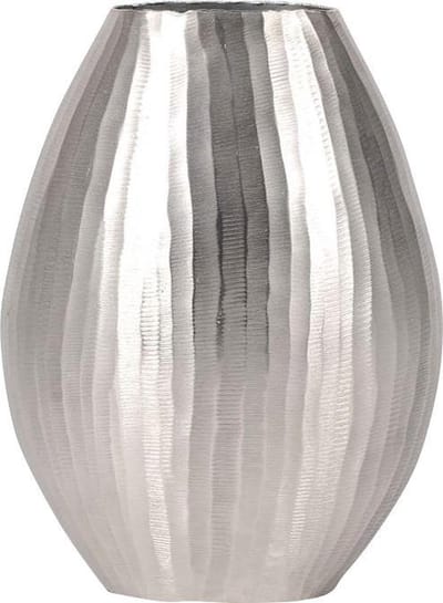 Rasteli Vaas Aluminium Ovaal Zilver L 29 B 18 cm H 39 cm‎‎