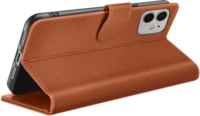 Zanae, Hoesje geschikt voor iPhone 12 / 12 Pro - Wallet Case & Magneetsluiting, Bruin