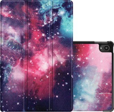 Hoes - Geschikt voor Lenovo Tab P11 Plus - Dun & Stevig - Trifold Bookcase - Hard Cover - Hardcover Book Case - Tablet Hoesje - Galaxy