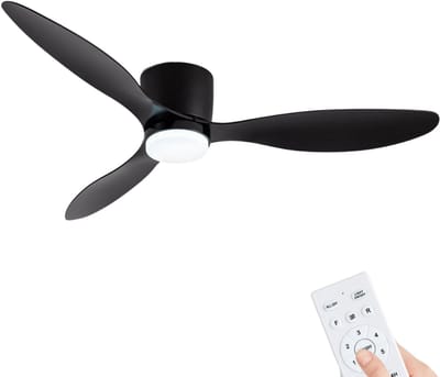 Livano Plafondventilator - Met Verlichting - Plafond Ventilator - Met Lamp - Plafonniere Met Ventilator - Met Licht - Zwart - 132cm