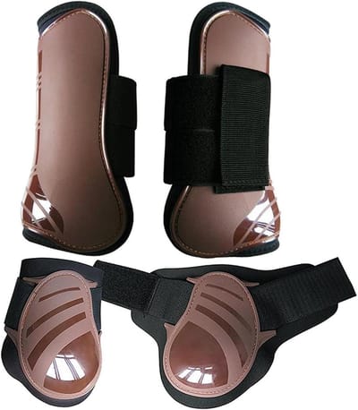 Paarden Beenbeschermers - Paarden Bandages - Bescherming tijdens Ritten - Stevig PU Neopreen - Maat M - Bruin