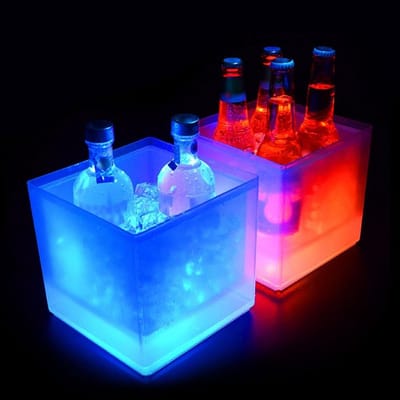 Verlichte IJs-emmer met Kleurverandering, 3.5L Koeler voor Champagne, Waterdicht en Draadloos voor Feesten en Bars