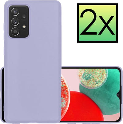 Hoesje - 2 Stuks - Geschikt voor Samsung Galaxy A23 - Sterk & Shockproof - Case Siliconen - Back Cover - Telefoon Hoes - Lila