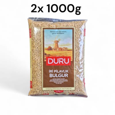 Duru Extra Grove Bulgur (Pilavlik) – 2 x 1000 g | 100% Volkoren Tarwebulgur | Gezond & Natuurlijk - iri pilavlik bulgur -Coarse Bulgur 100% Whole Wheat Bulgur | Healthy & Natural