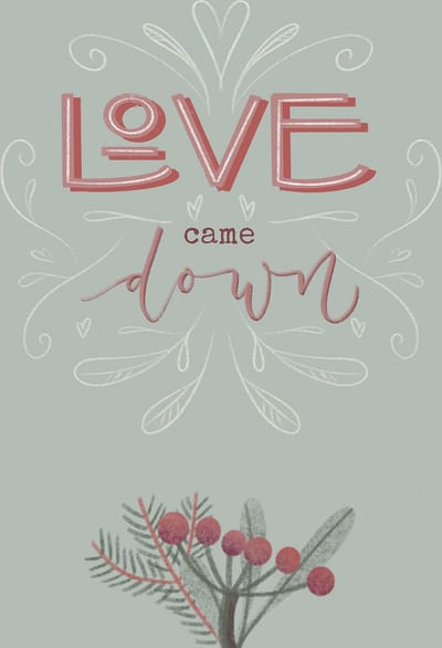 Kerstkaart Marjolein 'Love came down' ' 12 stuks met envelop