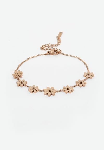 AVANT-GARDE PARIS Daisy Flowers armband - goud - 23.3cm - met bloemenontwerp - met karabijnsluiting