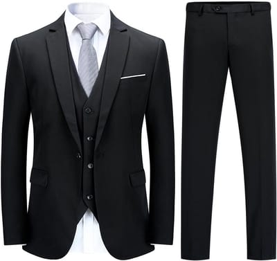 Slim Fit Heren Kostuum 3 Delig Blazer Gilet en Pantalon