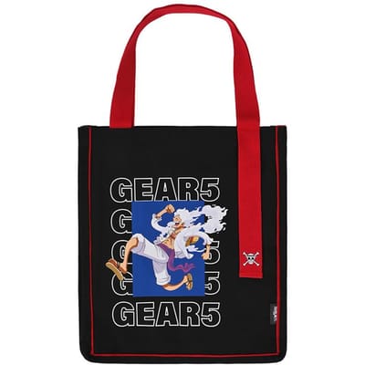 1 pièce Sac Cabas Officiel ONE PIECE GEAR5 Luffy en Toile – Organisateur Grande Capacité Parfait pour un Cadeau Durable ou un Usage Personnel black