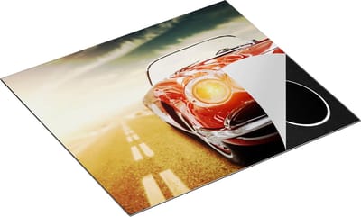Chefcare Inductie Beschermer Oude Rode Auto - Retro - 60x50 cm - Afdekplaat Inductie - Kookplaat Beschermer - Inductie Mat