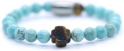 IbizaMen KIDS - Jongens - armband - turkoois - turquoise - 6mm - 15cm