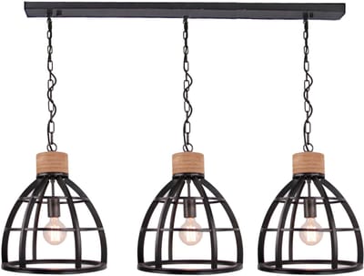 Chericoni Aperto Hanglamp - 3 lichts - Ø34 cm - Houtaccenten