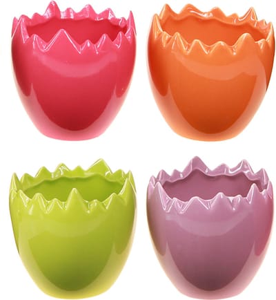Mini Bloempot Paasei Kleurrijke Eieren Vazen Pastel 8.5cm 4 Stuks, 4 S