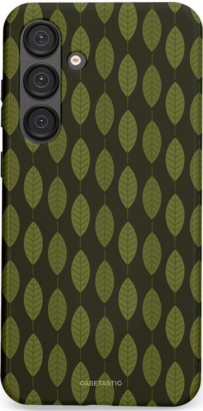 Casetastic hoesje geschikt voor Samsung Galaxy S25 Plus - Dubbellaagse bescherming - Donkergroene Bladerendek - Fashion Case - Zwart Donkergroen