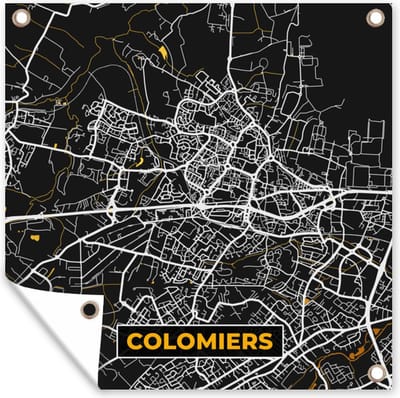 Tuin poster Kaart - Frankrijk - Stadskaart - Plattegrond - Colomiers - 200x200 cm - Tuindoek