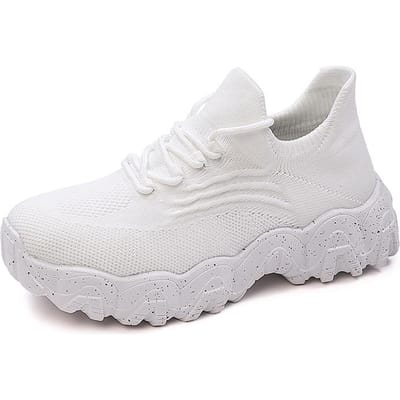 Dames Mesh Ademende Casual Sneakers Vetersluiting Witte Schoenen Dames Platform Sneakers Damesschoenen oversized Zapatos 40 white