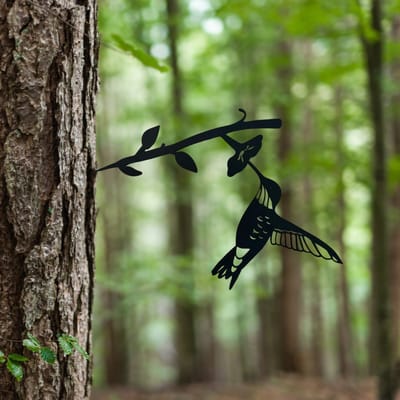 Birdzone - Metalbird - Kolibrie - Tuindecoratie - metalen vogels - metal bird - Vogeldecoratie - 22 x 27 cm - Metalen Vogels Tuindecoratie - Boomdecoratie