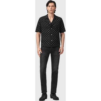 AllSaints Upton Ss Shirt Jet Black Taglia: XS | Camicie Casual Outlet | Uomo | Nero