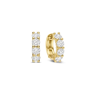 TI SENTO Dames Oorbellen - 925 zilver - Zirkonia met geel verguld - 78023ZY