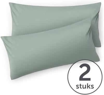 Kussenslopen 2-Pack - 50 x 70 cm - Groen- Superzacht Jersey Katoen - OEKO-TEX Gecertificeerd - Machinewasbaar