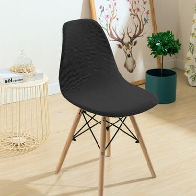 Housse de chaise imperméable pour chaise à coque lavable amovible sans bras housse de siège Banquet maison hôtel housse 1/2/4/6 pièces 1pcs noir