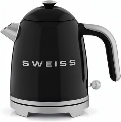 Elektrische Waterkoker - Waterkoker RVS - Snel Water Koken - Vintage Design - 1 Liter - Zwart