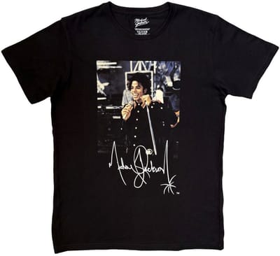 Michael Jackson - Signature Heren Tshirt - M - Zwart