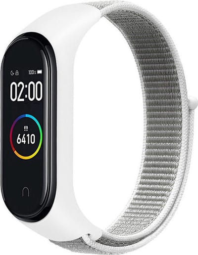 Bandje geschikt voor Xiaomi - sport loop band - nylon - One Size - Horlogebandje - Armband - wit