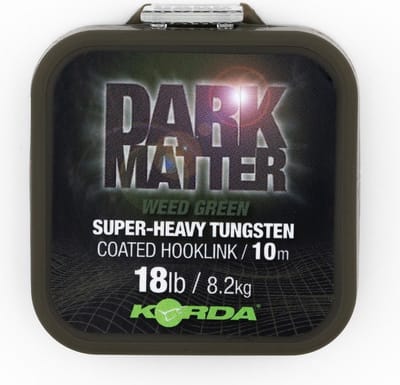 Korda Dark Matter Tungsten Coated Braid - Green - 18lb - 10m - Groen