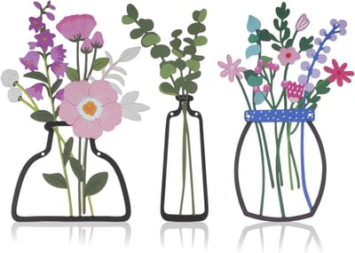 3 Stuks Metalen Bloemen Wanddecoratie voor Woonkamer, Slaapkamer en Eetkamer - Unieke Interieurdecoratie en Cadeau voor Huiswarming