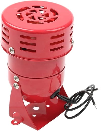 Metalen Motor Sirene - Industrieel Alarm - Beveiliging Meldingen - 130dB Geluidsniveau - Mini Formaat - Rood