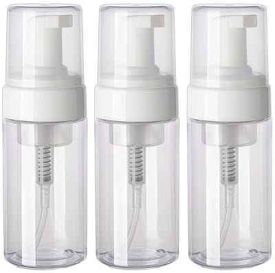 Dailygoods- Schuimfles 3-delige Set - 100 ml Hervulbare Fles - Doorzichtig Kunststof - Lekvrij Reizen - Duurzaam en Herbruikbaar - Zeepdispenser