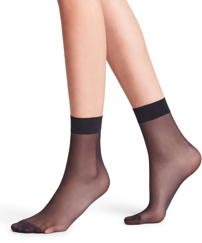 FALKE Seidenglatt eenkleurig materiaal transparant 15 DEN sokken dames blauw - maat 35-38