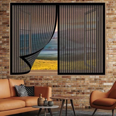 Raam Horren - Vliegengordijn Raam - Insecten Buiten Houden - Automatische Sluiting - 60 x 100 cm - Zwart