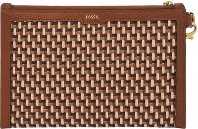 FOSSIL Polstas Utensil zak Gift Wristlet Multi Brown Veelkleurig