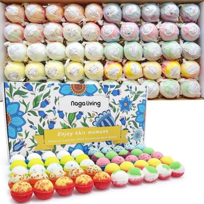 Badbommen Cadeauset - 50 Handgemaakte Bulk Badbommen voor Kinderen en Volwassenen - Bruisend Badcadeau voor Iedere Gelegenheid