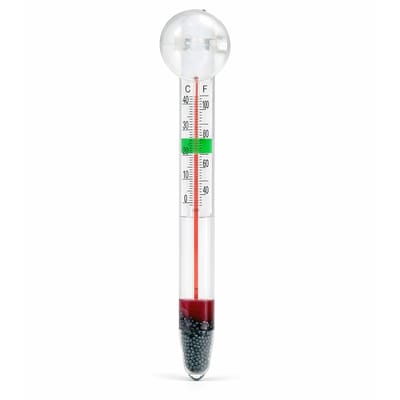 QTTVBTNA -Aquarium Thermometer - Analoge Watertemperatuurmeter - Glazen Thermometer met Zuignap - Voor Zoet- en Zeewateraquarium