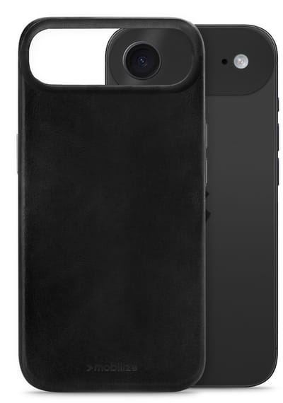 Mobilize Hoesje geschikt voor Apple iPhone Air MagSafe Telefoonhoesje Echt Leer | Mobilize Premium Backcover | Geschikt voor MagSafe | Geschikt voor Draadloos Opladen met Magnetische Ring | Geschikt voor MagSafe Case - Zwart
