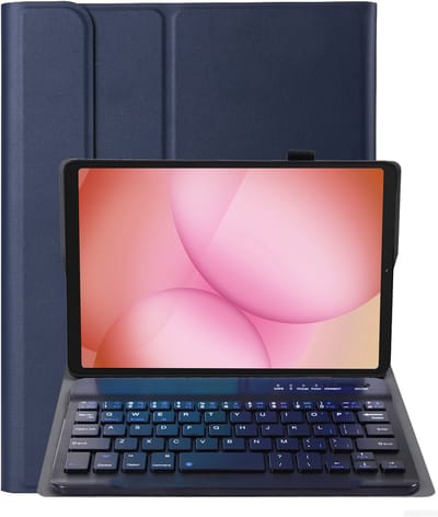 Hoes - Geschikt voor Samsung Galaxy Tab A11 - Keyboard Book Cover - Toetsenbord Case - Hoesje - Donkerblauw